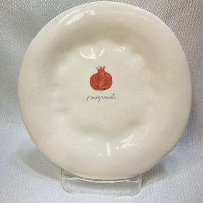 Magenta M Rae Dunn Studios Pomegranate Round Appetizer Bread Plate 6 1/4''