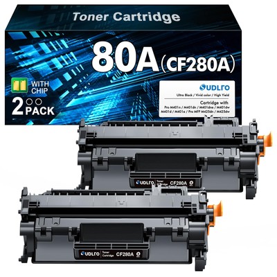 80A Toner Cartridge Black - High Yield Replacement for - HP 80A CF280A 80X CF...