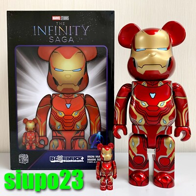 その他 BE@RBRICK - BE@RBRICK IRON MAN MARK 50 100% & 400% Medicom 400% + 100% Bearbrck ~ Marvel Infinity Saga Ironman