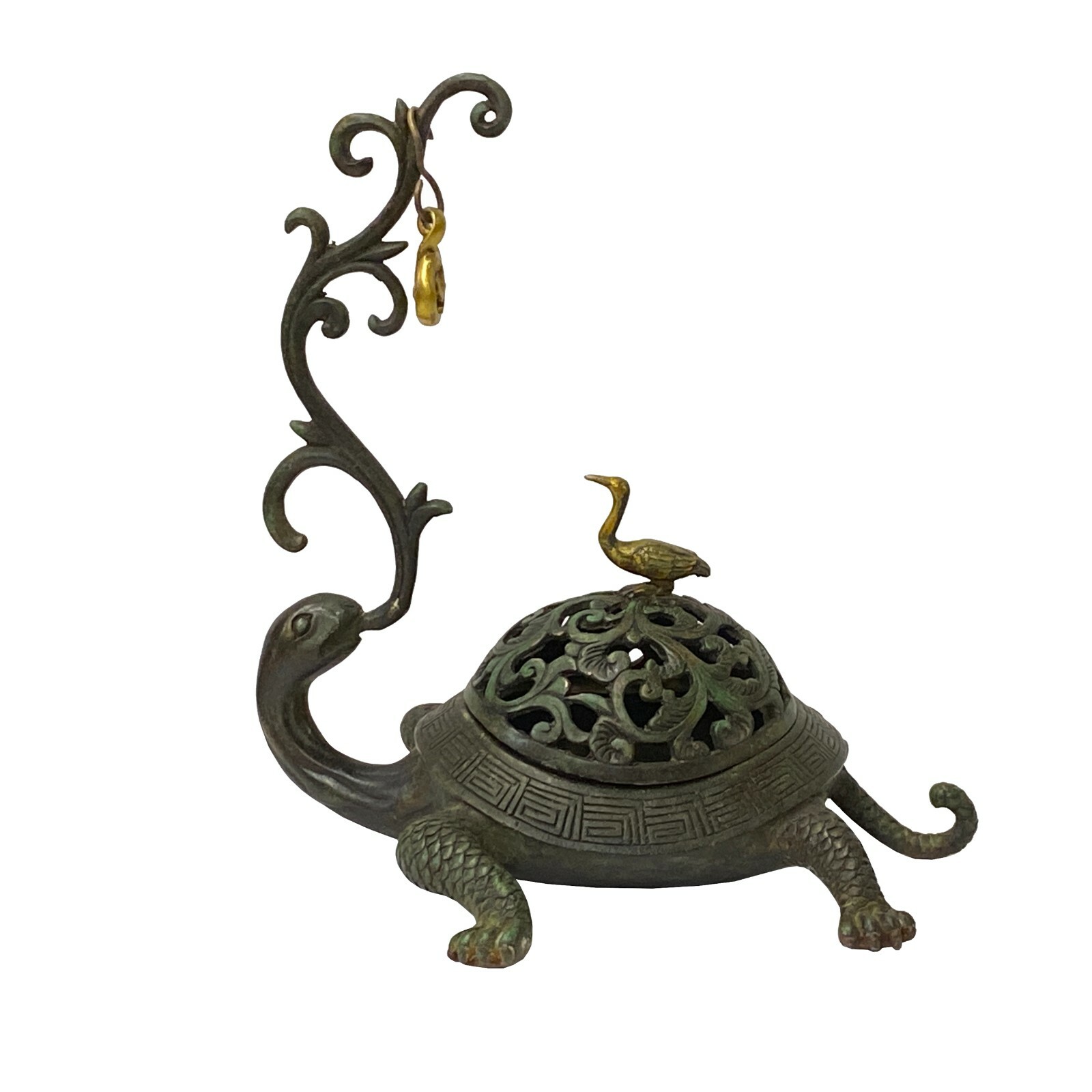 Chinese Brown Metal Turtle Fengshui Incense Holder Figure ws1413S Chinese Brown Metal Turtle Fengshui Incense Holder Figure ws1413S