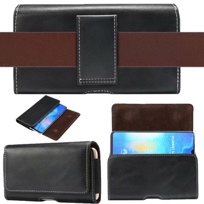 Smooth PU Leather Holster Belt Hoop Pouch Carrying Case Cover For Huawei Honor