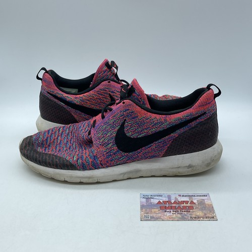 Size 10.5 - Nike Roshe NM Flyknit SE Pink Purple Green Black Size 10.5 - Nike Roshe NM Flyknit SE Pink Purple Green Black