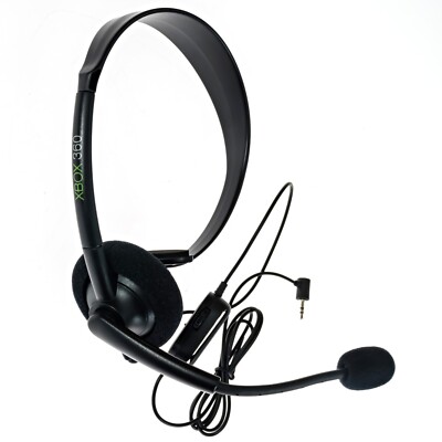 GENUINE Microsoft XBOX 360 Official Wired Chat Headset w/Boom Mic - OPEN BOX