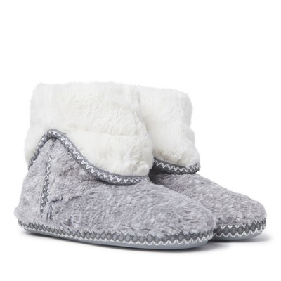 Dearfoams Women's Beth Faux Fur Fold Down Bootie Slipper