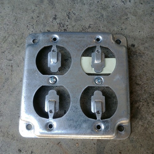 6 NEW STEEL CITY RS 8 STEEL 4 sq BOX COVER  2 DUPLEX RECEPTACLES NEW  - 6 covers