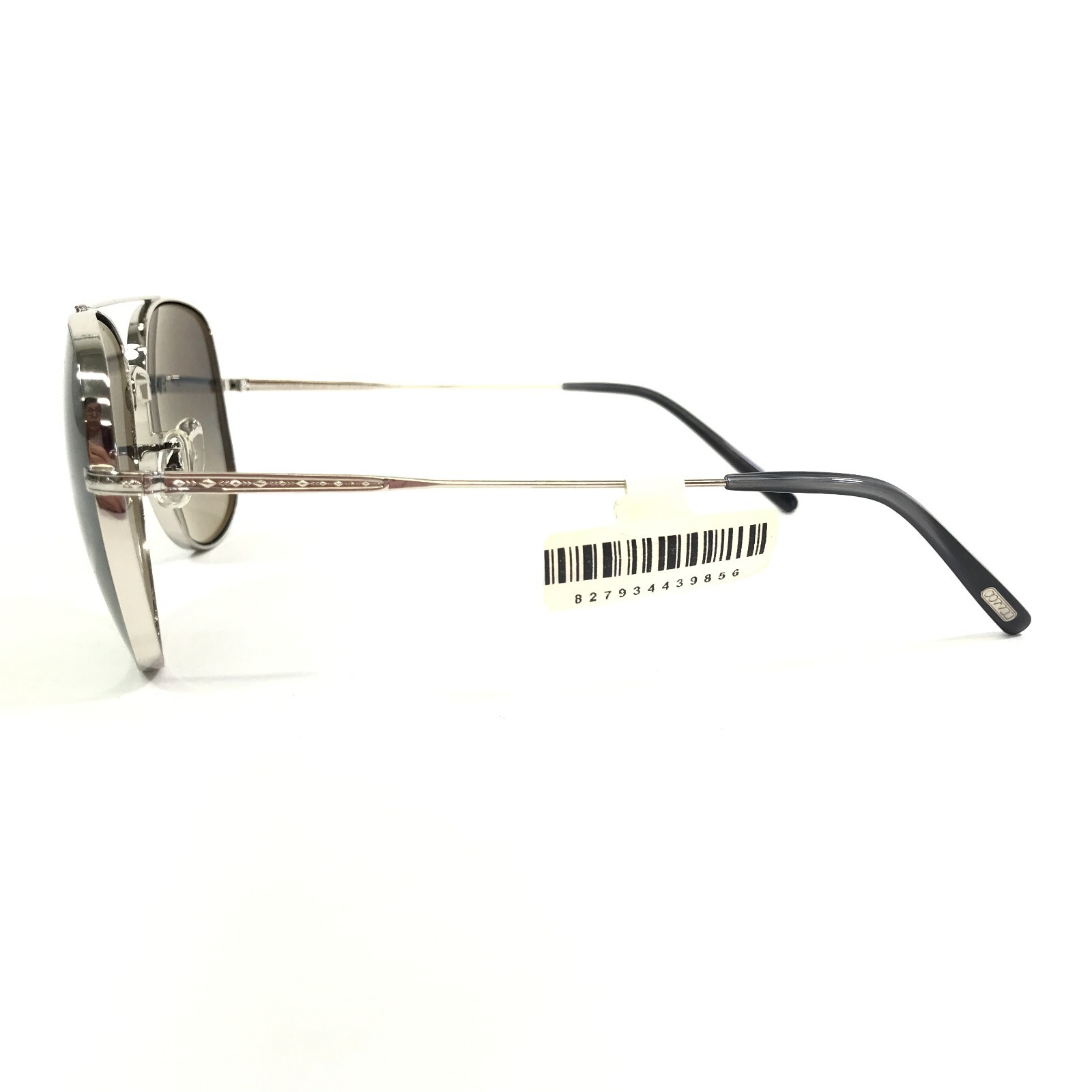 Pre-owned Oliver Peoples Sunglasses Ov1272s 50366i Taron Silver Aviators Dark Gray Lenses