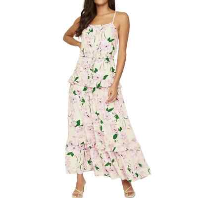 NWT Lost + Wander Hawaiian Rose Tiered Skirt Sleeveless Maxi Dress Size XSmall