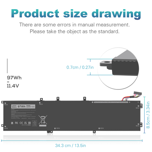 6GTPY/H5H20 Battery for Dell XPS 15 9550 9560 Precision 5520 M5520 Workstation