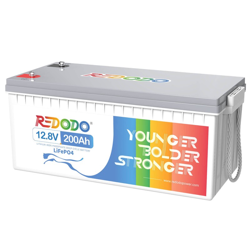 Redodo 12v 200ah Lifepo4 Batterie Au Lithium Avec 100a Bms 15,000+ Cycles