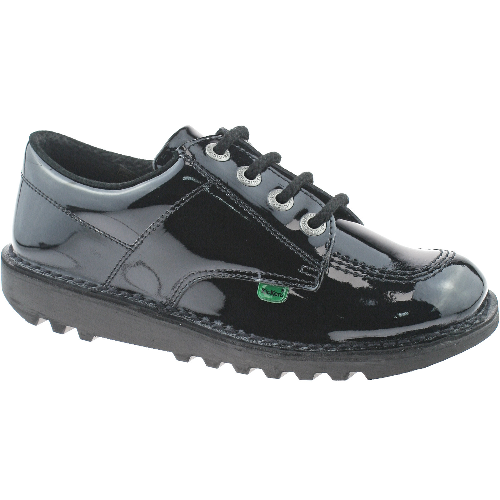 GIRLS KICKERS BLACK SCHOOL SHOES SIZE 