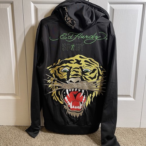 ジャケット・アウター 00s Ed Hardy fur hooded leather jacket 6b581edde1d42947165d4747acd277