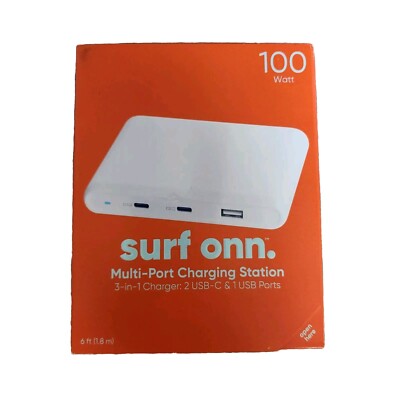 Surf onn. 100W Multi-Port Charging Station 3-in-1 Charger, for Laptop and iPhone