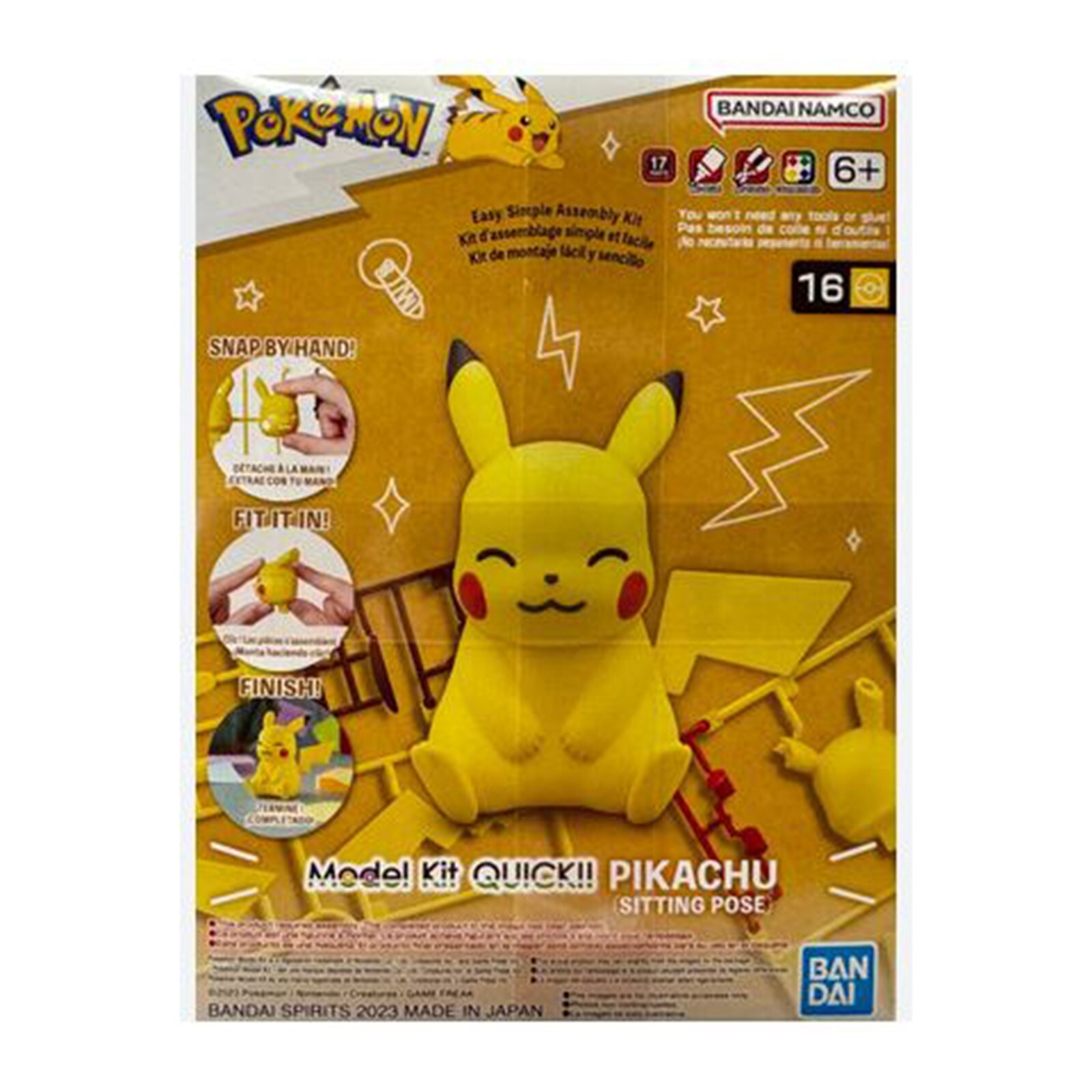 Набор моделей для быстрого хобби Bandai Pokemon 16 Pikachu в сидячей позе, НОВЫЙ В НАЛИЧИИ