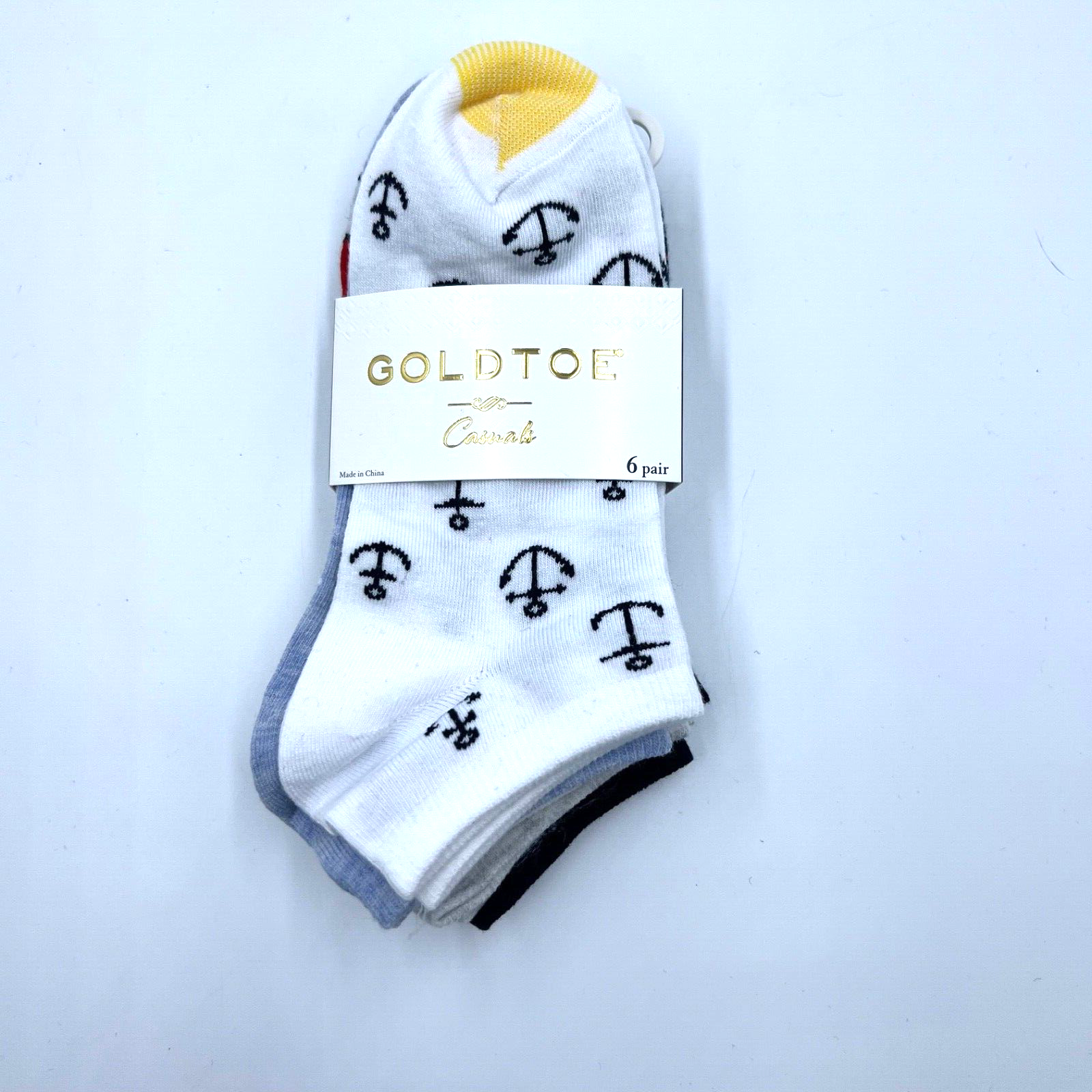 GOLD TOE Womens 6 Pack Casual No Show Sock Set Nautical Themed Shoe Size 6-9