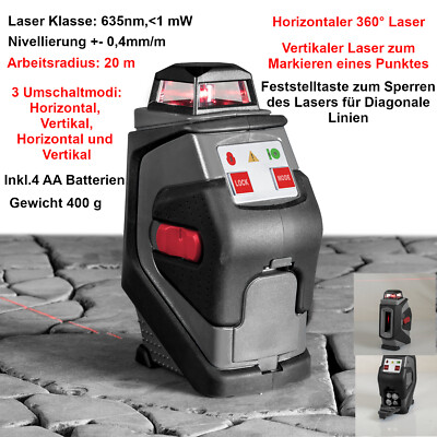 Kreuzlinienlaser 360° Kombilaser Nivelliergerät Automatik Nivellierer Messgerät