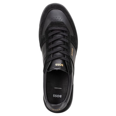 HUGO BOSS BOSS HERREN SNEAKER LOW - BRANDON TENN SDVLT, HALBSCHUH, ECHTLEDER, LOGO SCHW...