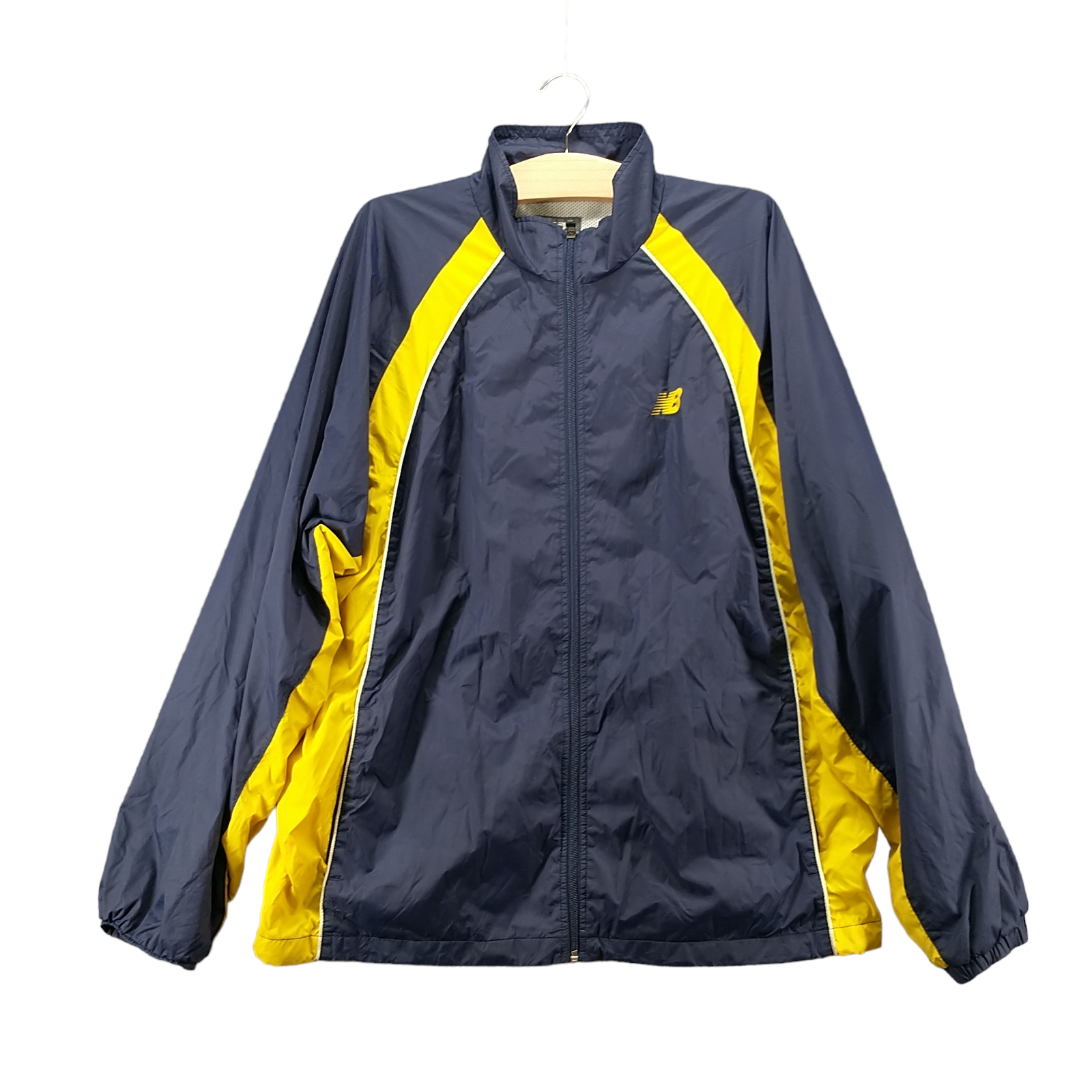 New Balance Men's Full Zip Windbreaker Jacket Blue Yellow New Balance Men's Full Zip Windbreaker Jacket Blue Yellow