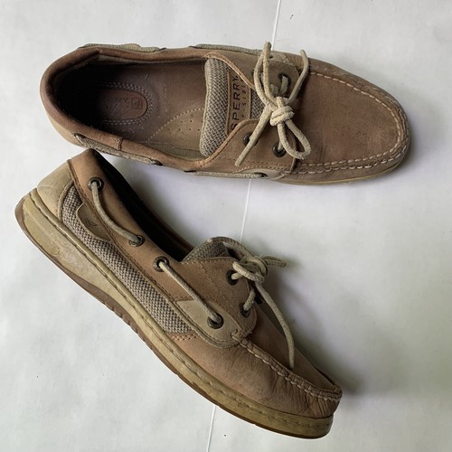 【新品】SOPHNET. LEATHER BOAT SHOES 8H Womens Size 8M Sperry Top Sider Shoes Tan Leather Boat Shoes