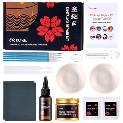 Kintsugi Repair Kit Gold Kintsugi Kit can Connect Broken Ceramic Pieces Repai...