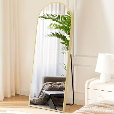 Arched Full Length Mirror For Bedroom,64''x21''/ 59''x16'' Size With Stand,Tall Full