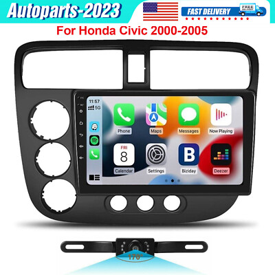 9'' Android 13 CarPlay For Honda Civic 2000-2005 Car Stereo Radio Gps Nav Wifi BT