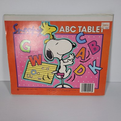 Vintage Peanuts Snoopy ABC Tablet Notebook 1958 Plymouth School Supplies