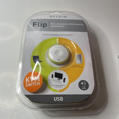 BELKIN F1DG102U FLIP USB KVM SWITCH BETWEEN 2 COMPUTERS NEW