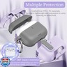 Compatible with AirPods Pro 3rd Generation,for Airpod Pro 3 Case 2025 with Lock, Full Drop Protection Auto Pop-Up Lid Design with Keychain for Women, Purple Bow