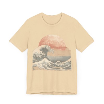 UNISEX JERSEY T-SHIRT, GREAT WAVE WITH MOUNT FUJI, CLASSIC SOFT COTTON TEE S-3XL