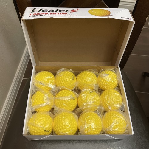 Heater Sports Pitching Machine Baseballs  1 Dozen - Yellow