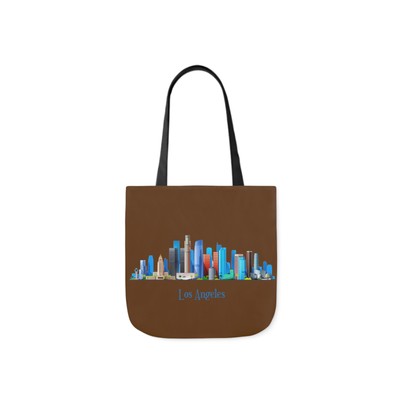 Brown Los Angeles Polyester Canvas Tote Bag (AOP)
