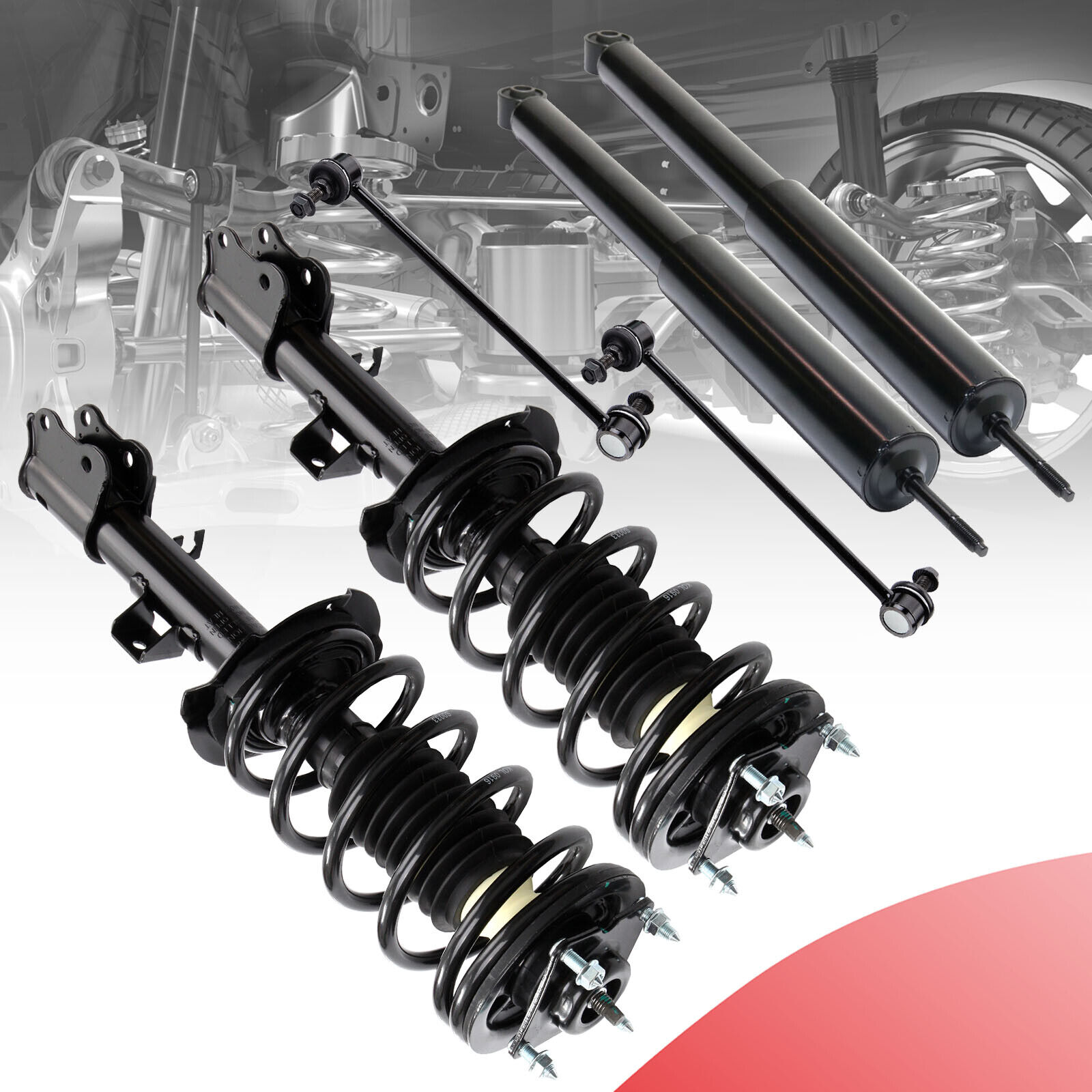 For 2005-2012 Ford Escape Front Rear Struts W/Coil Spring 4pc Kit Sway Bars Link