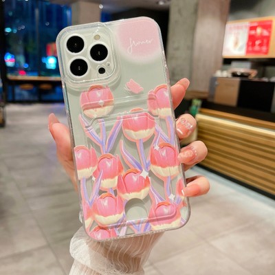 For Huawei Xiaomi Card Pocket Wallet Bag Case Butterfly Phone Cover Shockproof