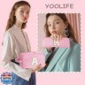 YOOLIFE Cosmetic Bag for Women - Monogram Cute Initial Purple Makeup Bags Cosmetic Toiletry Pouch Make Up Case for Women Her Best Friend Friendship Mom Teacher, Personalized Birthday Gifts for Women C
