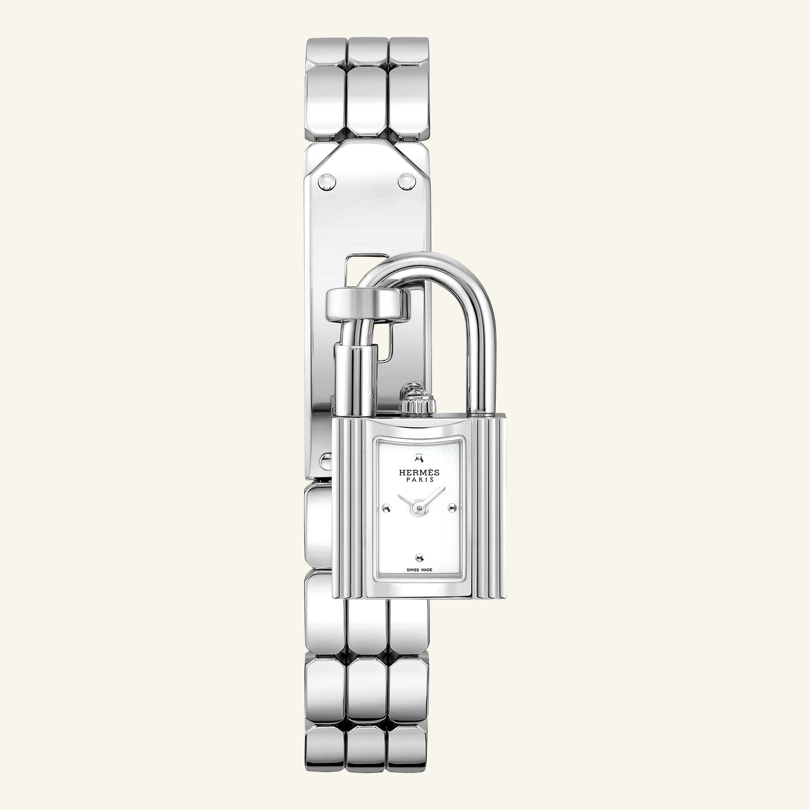 NIB HERMES Kelly Steel watch, Mini model, 16 mm