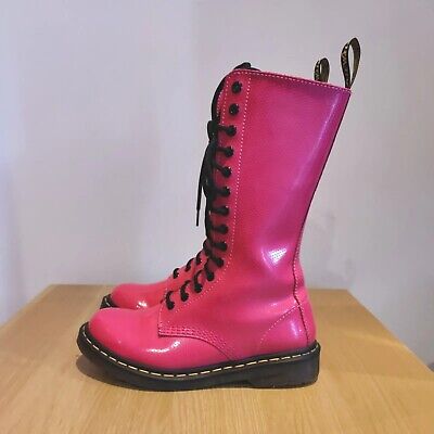 Dr Martens 1B99 Pink Leather Mid Calf 14 Holes Rare Boots Size Uk 5 Eu 38