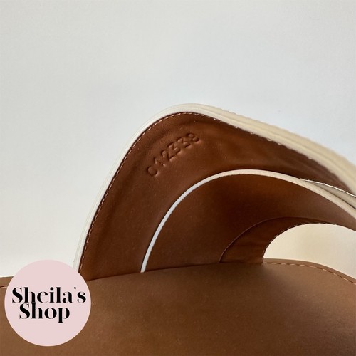 Pre-owned Chloé Chloe Woody Logo-embroidered White Leather Slide Sandals Size 37