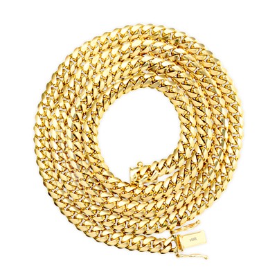 Pre-owned Nuragold 14k Yellow Gold Solid 5mm Miami Cuban Link Chain Bracelet Mens Womens 7"
