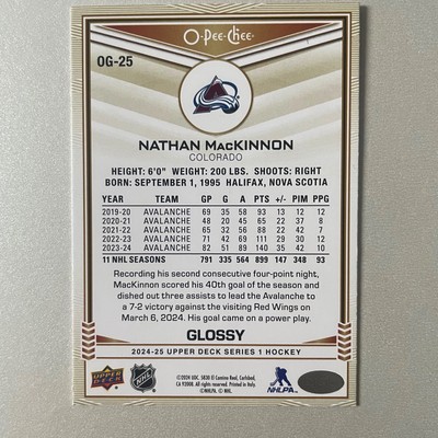 2024 Upper Deck Series 1 #OG-25 Nathan MacKinnon O-Pee-Chee Glossy