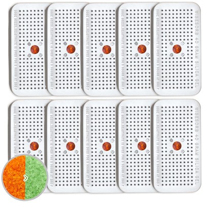 40 Gram Pack of 10 Silica Gel Canister, Gun Safe Dehumidifiers (Orange to Gre...