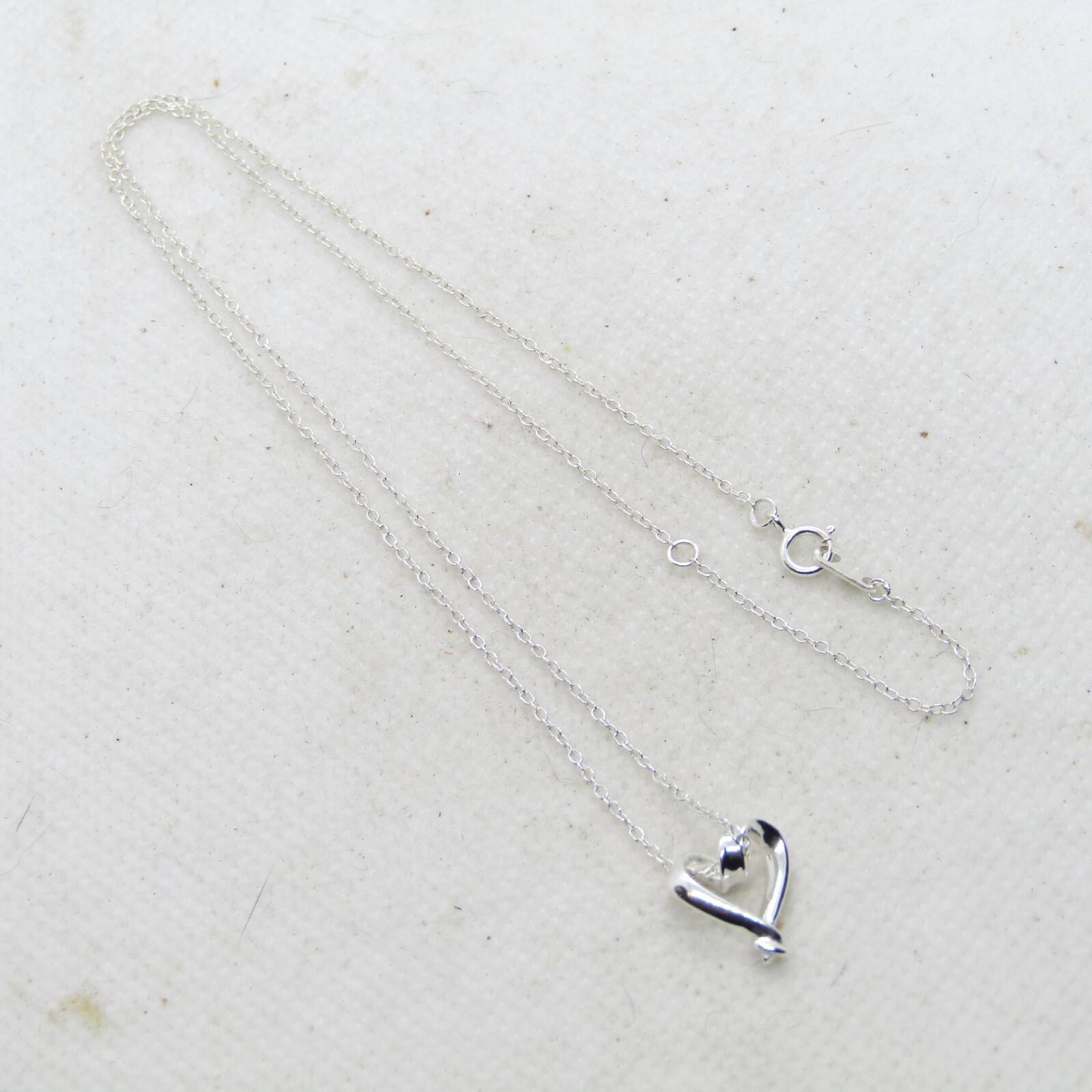 TATIANA☆[Silver925] One Side Heart Bow Necklace Bow necklace 393509C01 - Sabina