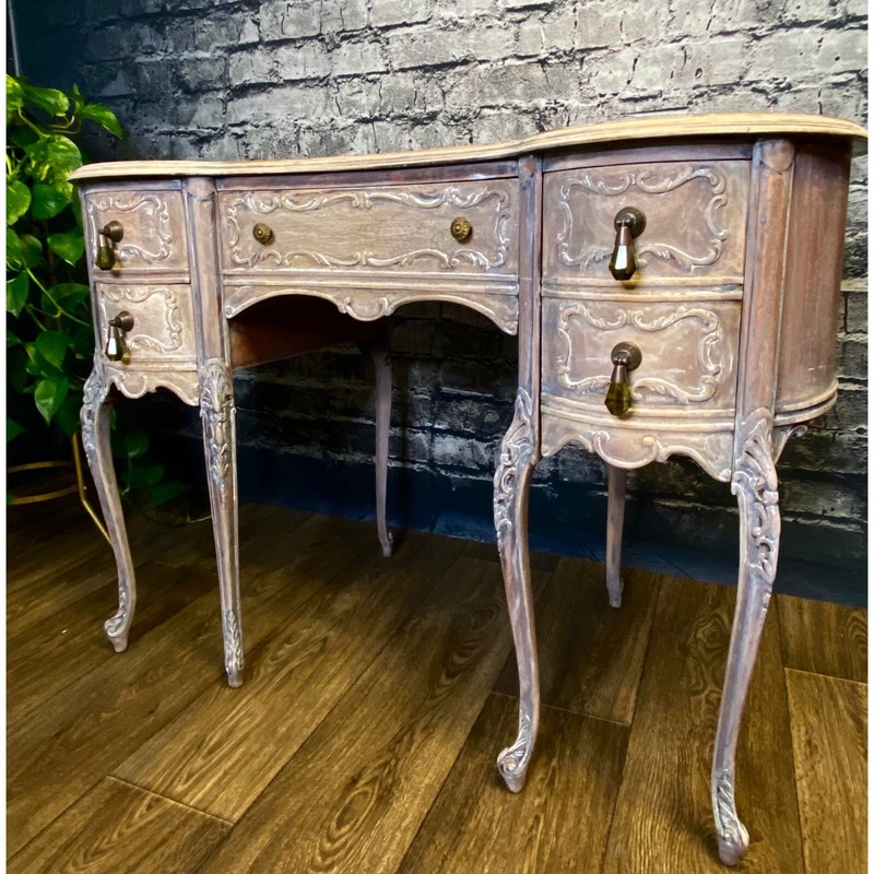Vintage Antique Refinished Kidney Shaped Desk Vanity Local pickup