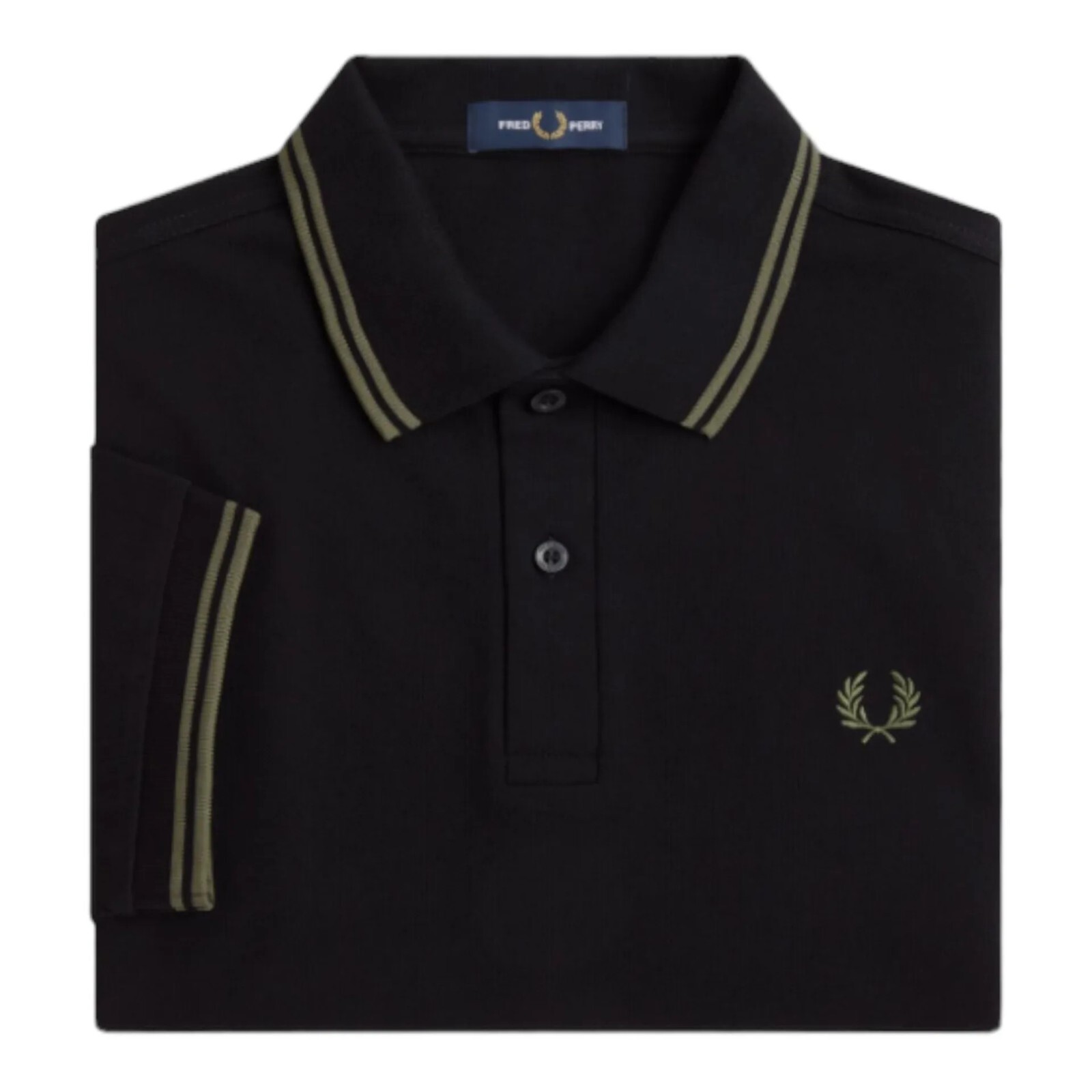 Fred Perry Twin Tipped Polo Shirt M3600 T44 Black/Green New