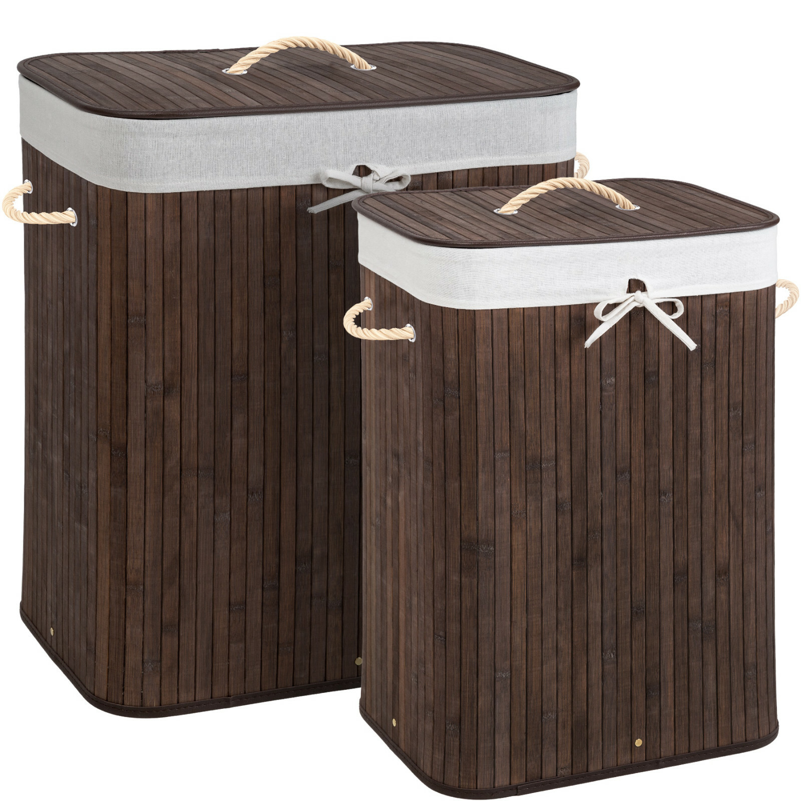 Bambus Wäschekorb Wäschesammler Wäschetruhe Wäschebox Wäschetonne Box braun