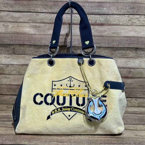 Juicy Couture Yellow Velour Y2K Rare XL Tote | eBay