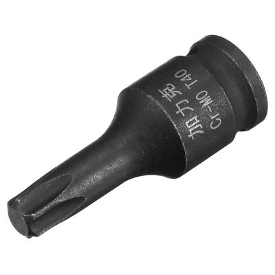 T40 Impact Torx Bit Socket, 1/4'' Square Drive 35mm Length CR-MO Metric Sizes