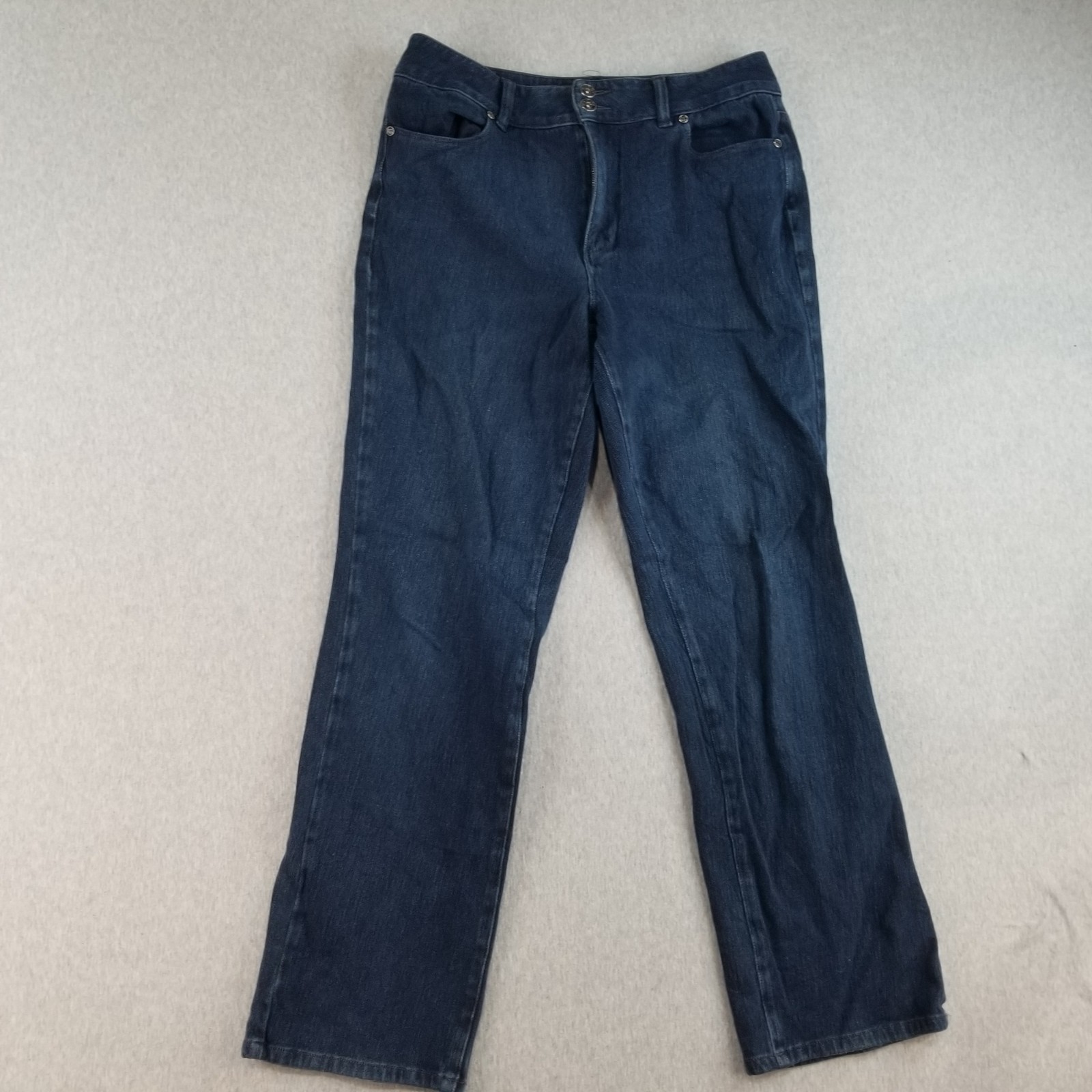 Coldwater Creek Jeans Womens Sz P12 2 Button Dark Wash Normcore Cute Trendy Nice
