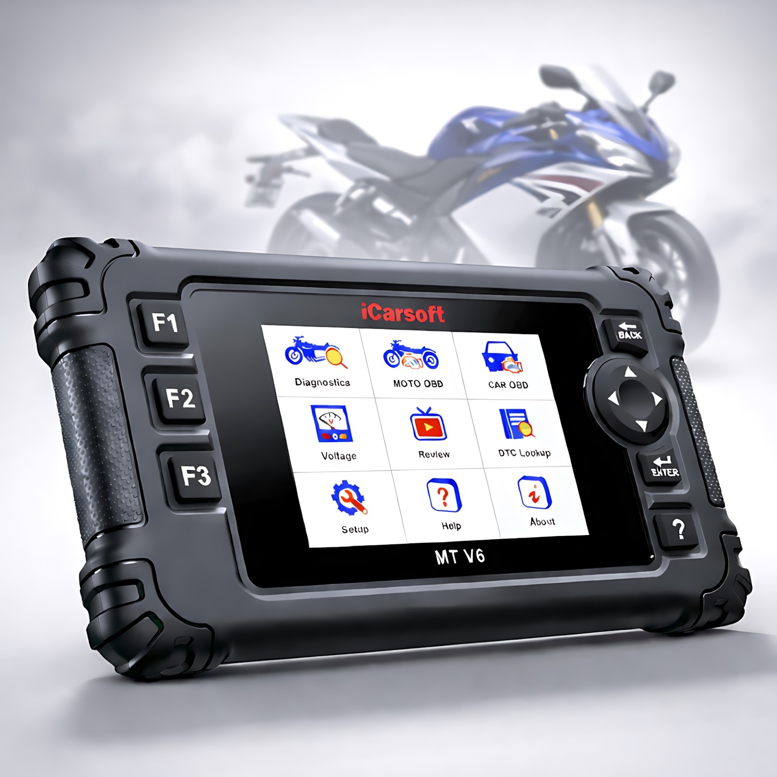OBD2 DIAGNOSEGERÄT SCANNER iCARSOFT MT V6 für Yamaha Motorräder +Adapter +Update