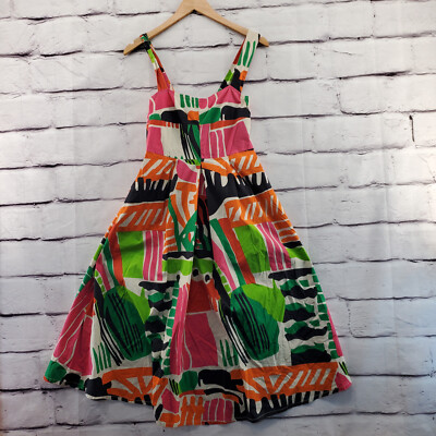 BEL KAZAN Shift Dress Womens Medium Asbtract Geometric Midi Sleeveless