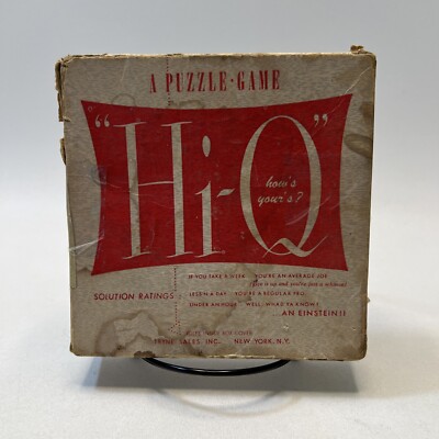 Vintage Hi-Q Game from Canada 1950s IQ Puzzle